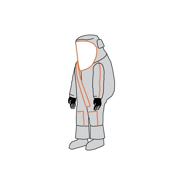 Frontline 500 NFPA 1990 1991 Certified Vapor Total Encapsulating Suit, Front Entry, Silver, L/XL